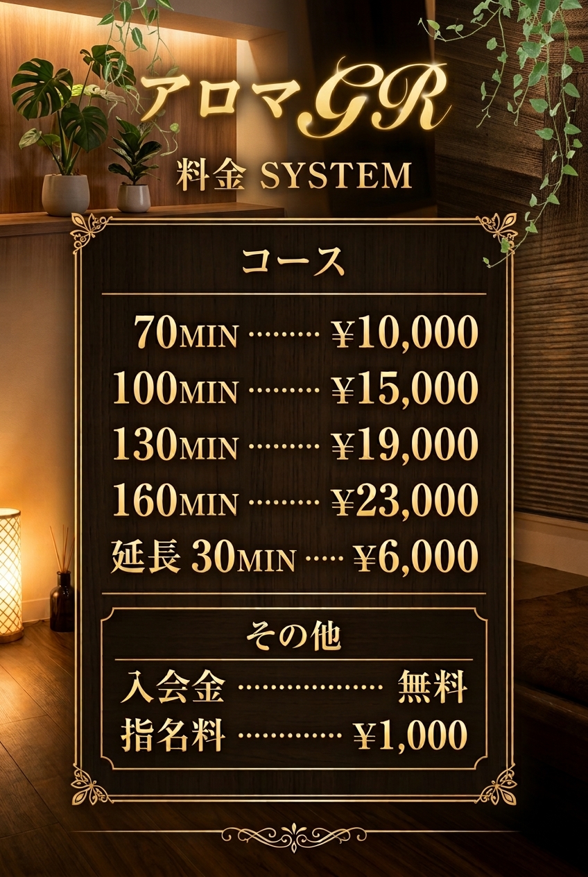 アロマGR料金表